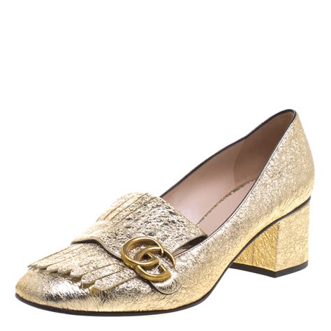 gold gucci pump|Gucci pumps for women.